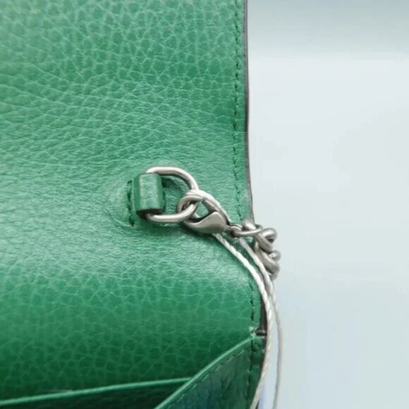 100% Authentic GUCCI Dionysus Chain Wallet Green Leather Shoulder Bag - Picture 9 of 12